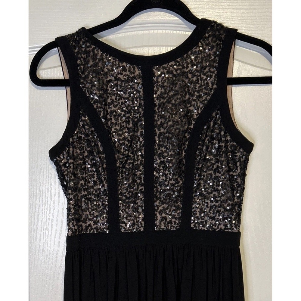 Morgan & Co Black Maxi Dress Formal Cocktail Women 5/6 Sparkly Sequin Sleeveless